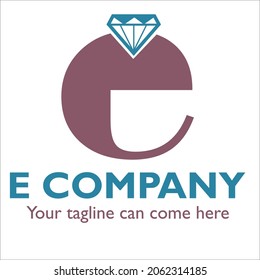 E logo design on Dating theme