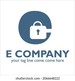 E logo design on Security theme