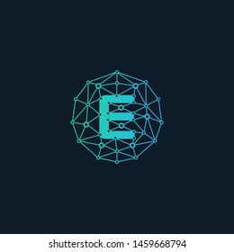 E Logo Design Template. technology logo. digital logo - Vector - Vector