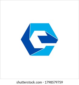 Signo vectorial de diseño de logotipo E