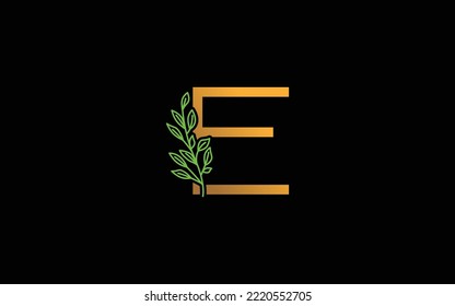 Logotipo E vector floral para la empresa de identidad. ilustración vectorial de plantilla de naturaleza de letra inicial para su marca.