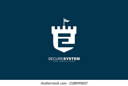 E logo fortress vector for identity company. initial letter security template vector illustration for your brand.