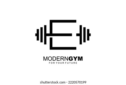 E logo gym vector for identity company. initial letter fitness template vector illustration for your brand.