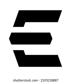 E logo icon. Abstract, flat logo design, capital E letter for your branding design.
