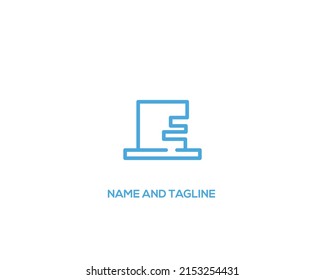 E logo icon design template elements