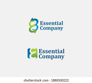 E Logo Initial Company Name Essential 