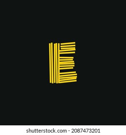 E logo, Initial lettering handwriting or handwritten for identity. Logo hand drawn Calligraphy lettering and hand drawn Vector illustration.