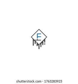 E logo letter design concept in black and blue color