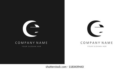 e logo letter modern design