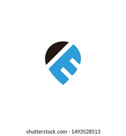 e logo letter vector location