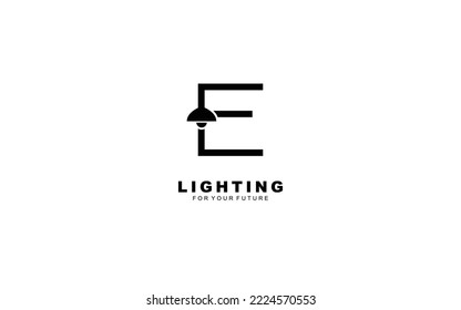 E logo lightning for identity. electrical template vector illustration for your brand.