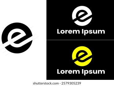 E Logo - Minimalist Geometric Logo: A Monochrome, High-Contrast, and Versatile Design