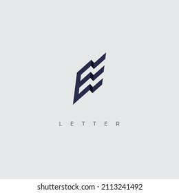 e logo modern and minimal concept with wave style