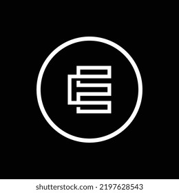 E-Logo-Monogramm im Art-Stil, Letter E-Symbol-Design