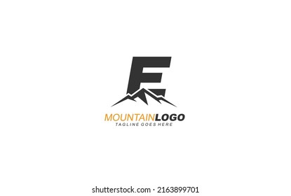 E logo mountain for identity. letter template vector illustration for your brand.