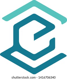  e  logo  on the white background