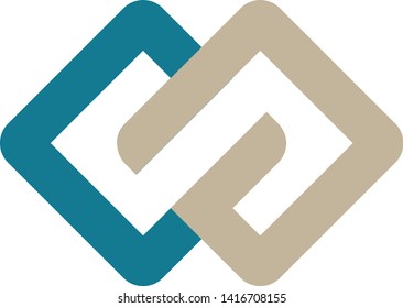 e and a logo  on the white background