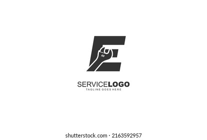 E logo plumbing for identity. letter template vector illustration for your brand.