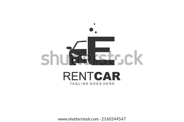 E logo rental for branding
company. transportation template vector illustration for your
brand.