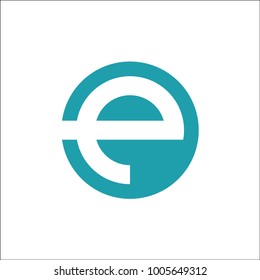 e logo solid circle vector