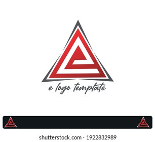 e logo template, aesthetic logo template, electronic, letter, modern, web