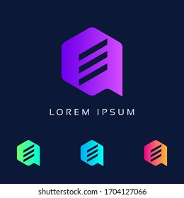 Diseño de la ilustración de la plantilla de logotipo E - Letra abstracta E - Vector EPS 10.