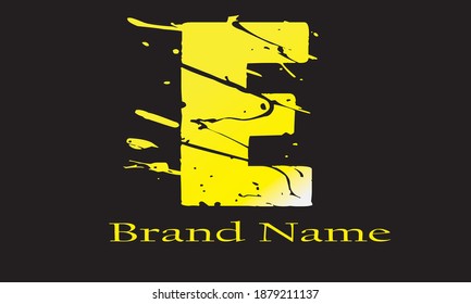 E logo and vector for any brand with yellow color