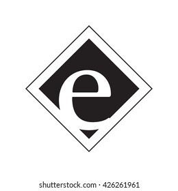 E Logo.. Vector Graphic Business Branding Letter Element Illustration. Cube Negative Space Design. White Background