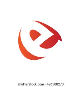 E Logo.. Vector Graphic Business Branding Letter Element Illustration. Orange Negative Space Design. White Background