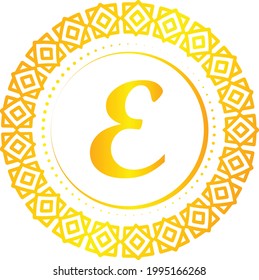 E Logo.Letter .Abstract E Design Vector in Gold Colors.