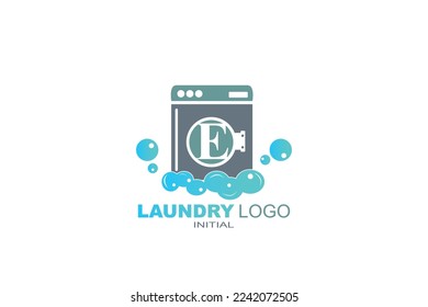 E Loundry Letter logo template for your branding.