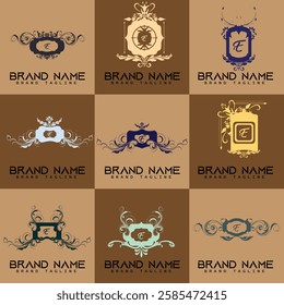E Luxury logo set, Boutique hotel, King and royal icon set. garrett county arrest log.icon lazada logo png.logan montano.mistertee logo.log splitter rental.