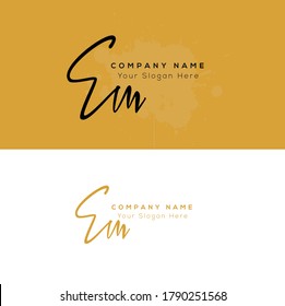 E M EM Initial letter handwriting and signature logo. Beauty vector initial logo .Fashion, boutique, floral and botanical