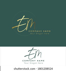 E M EM Initial letter handwriting and signature logo. Beauty vector initial logo .Fashion, boutique, floral and botanical