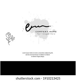 E M EM Initial letter handwriting and signature logo. Beauty vector initial logo .Fashion, boutique, floral and botanical