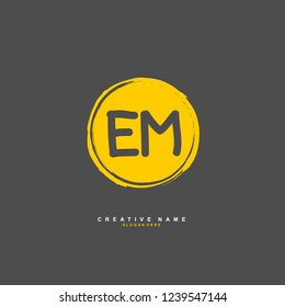 E M EM Initial logo template vector. Letter logo concept