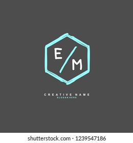 E M EM Initial logo template vector. Letter logo concept