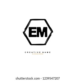 E M EM Initial logo template vector. Letter logo concept