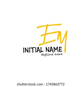 E M EM initial logo handwriting template vector