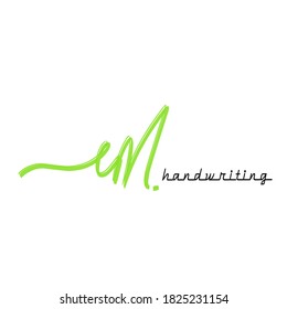 e m em initial logo handwriting template vector