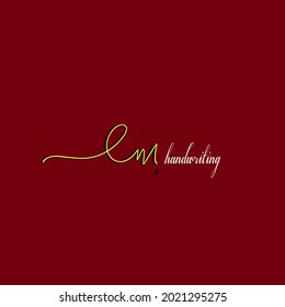 e m em initial logo handwriting template vector