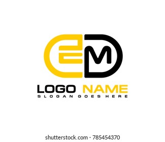 E M initial logo template vexctor