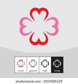 E and M Letter Logo. Black Color. - Vector