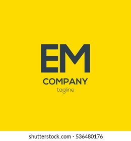 E & M  Letter logo design vector element
