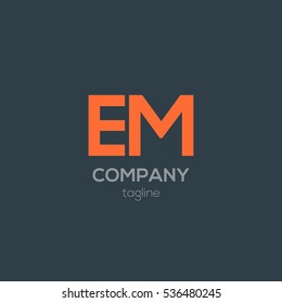 E & M  Letter logo design vector element
