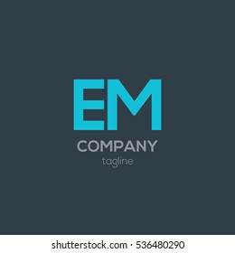 E & M  Letter logo design vector element

