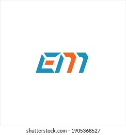 E M-Brief-Logo, Vektordesign auf weißem Hintergrund. Einzigartiges abstraktes Symboldesign