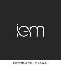 I E M letters Joint logo icon vector template.