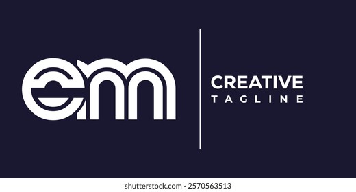 E and M logo design. EM abstract Letters Logo Monogram. This logo design is the process of creating a visual symbol that represents a brand, company, or individual.