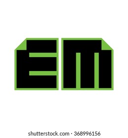 e and m logo vector.